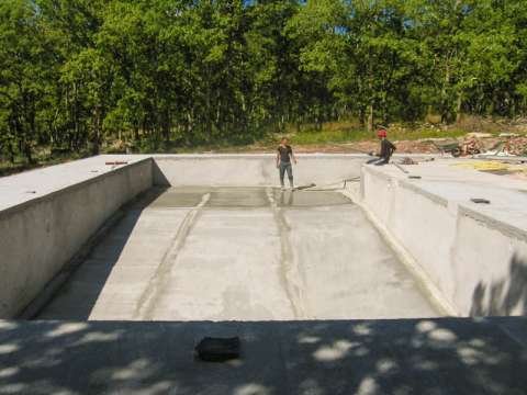 Le chantier de la piscine